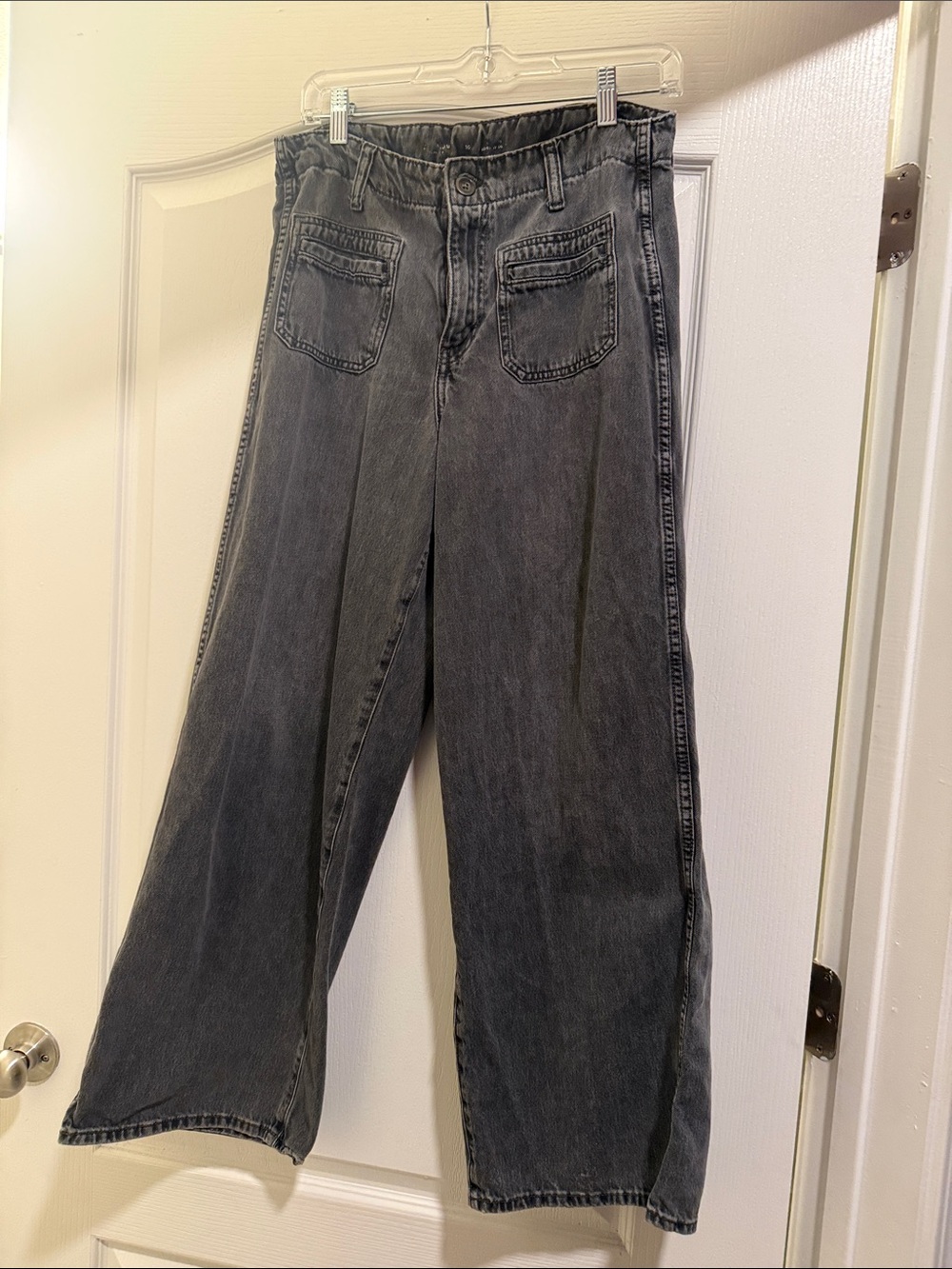 Old Navy Black Washed Wide-Leg Jeans
